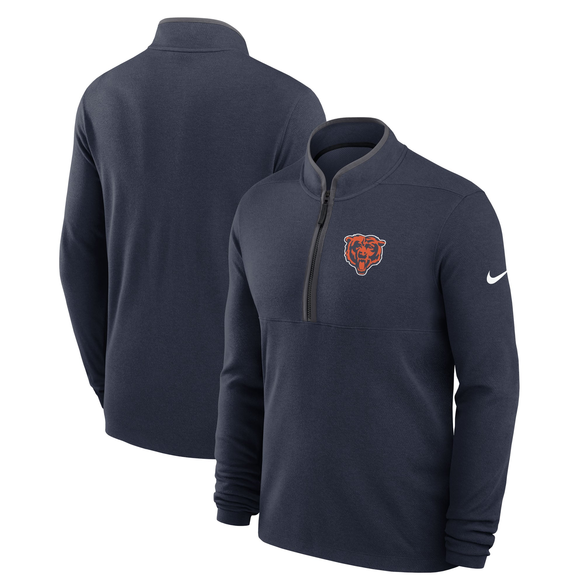 Men's Nike Navy Chicago Bears Primetime Victory Dri-FIT Half-Zip Pullover